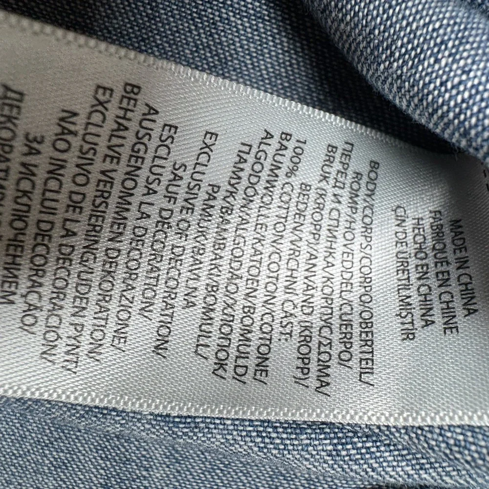 Ralph Lauren Shirt Boys 8 Blue Denim Chambray Flesh Pony Button Down